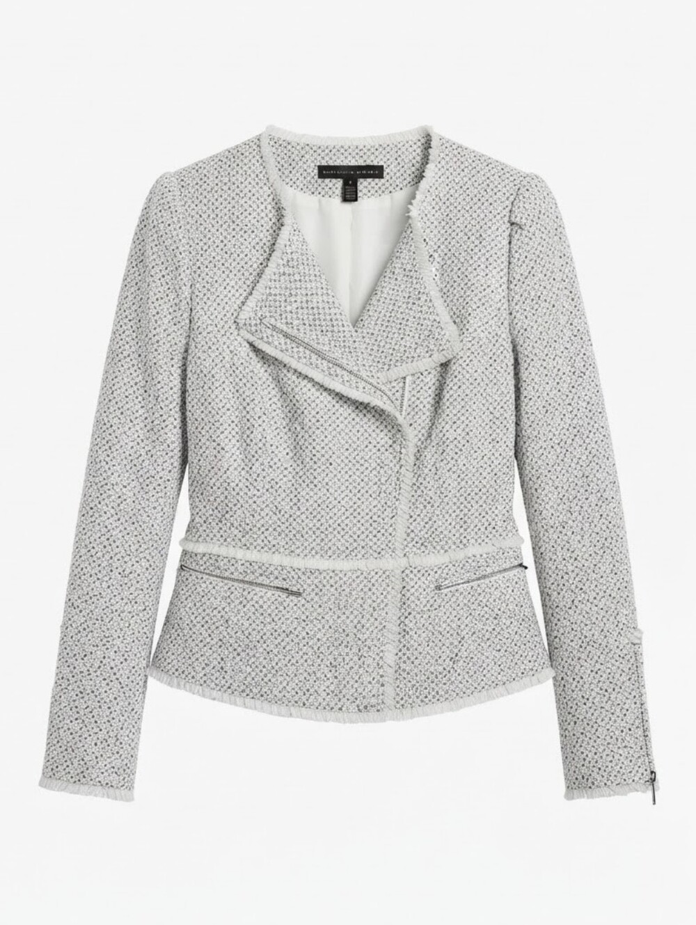 White House Black Market Tweed Moto Jacket. Size 6. EUC